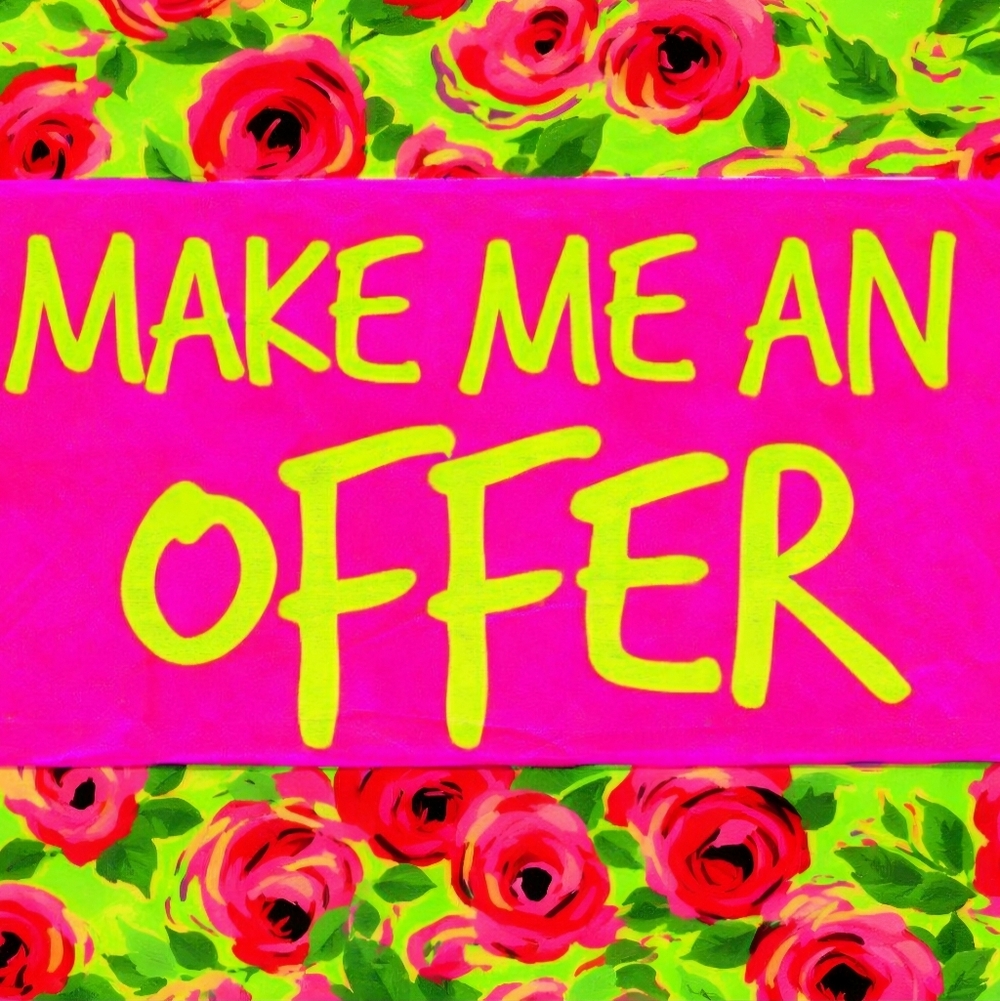 Bright Pink and Green Graphic Sign..